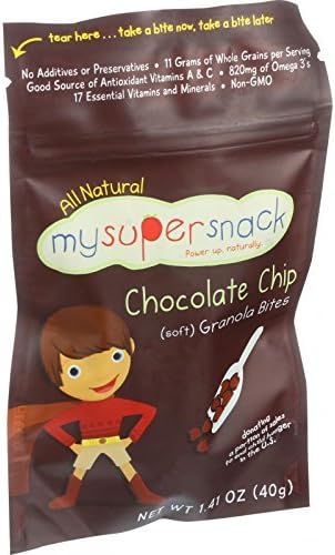 Mysupersnack Soft Granola Bites - Chocolate Chip - 1.41 oz - Case of 6