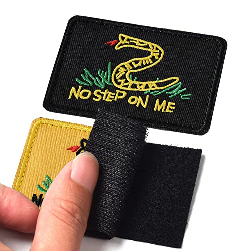 2 Pieces No Step on Me Tactical Patches, Embroidered Morale Patches Tactical Funny for Hat Backpack Jackets