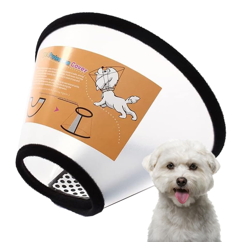 Dog Cone Collar After Surgery Recovery Collars for Dogs Cats, Cats Dog Cones for Anti-Licking Pet Protective Neck Cone Stop Licking, Adjustable Plastic Soft Collar for Wound Dogs and Cats（NO：5）