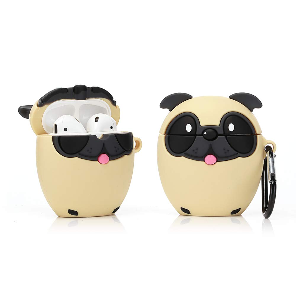 YIGEYI Silicone Case Compatible with Airpods 1&2 Funny Cute 3D Cartoon Cover [Cute Animal Pet Series] (Pug Dog)
