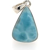 Natural Larimar 925 Solid Sterling Silver Pendant 30mm