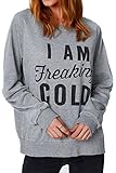 Cupshe Fashion Women I Am Freaking Cold Printing Long Sleeve T-shirt