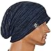 FORBUSITE Slouch Beanie Hats for Men Winter Summer Oversized Baggy Skull Cap (Navy with Black)