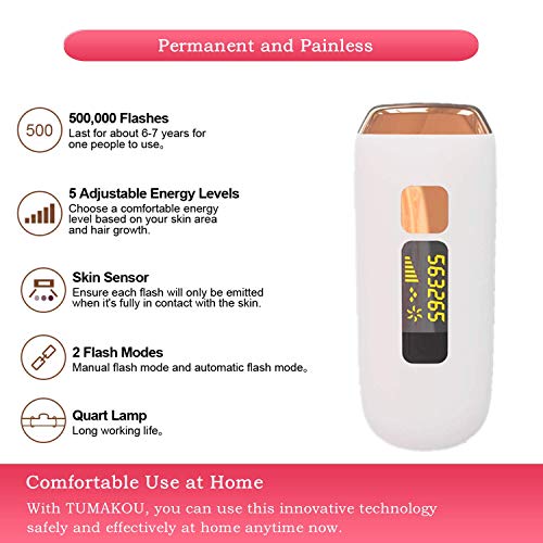 TUMAKOU Painless Permanent IPL Hair Removal Device for Women & Man - 500,000 Flashes (Hair Removal Device)