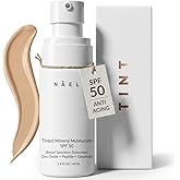 NAELI Anti Aging Tinted Moisturizer SPF 50, Mineral Sunscreen for Face with Zinc Oxide, Peptides & Ceramides, Natural Hydrating Universal Tint - 1.4 oz