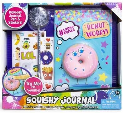 Tara Toys Squishy Journal, Pen, and Sticker Set (Donut Worry)