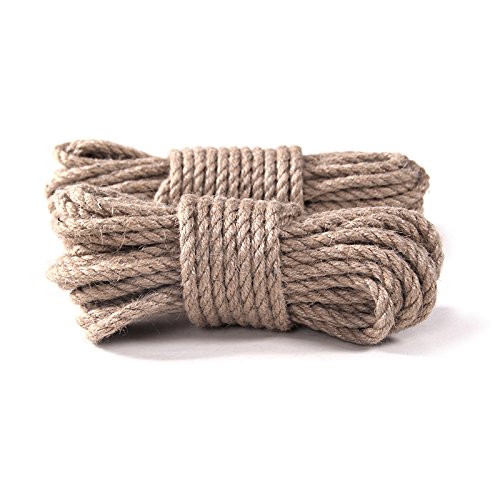 Hanfseil, starke 6 mm mit Jute-Seil, natürliches Hanf Seil Band Jute Twine Kunst Handwerk DIY Dekoration Geschenkverpackung, Garten, Haustiere, Hanf, Mehrzweck-Twine Rope 10 (32 FT) PACK 1