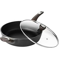 Sensarte Nonstick Skillet,Deep Frying Pan with Glass Lid,Cooking Pan with Soft Bakelite Handle, Saute Pan Chef's pan…