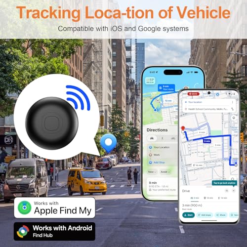 GPS Tracker per Auto, Localizzatore GPS per Auto senza Abbonamento, Compatibile con Android e iOS, IP68 Impermeabile, Magnetico Air Tracker GPS per Moto, Bici, Bagagli (nero)
