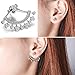 Wistic Sterling Silver Earrings with Jackets and Cubic Zircons Ear Stud Cuff for Women Girls(White)