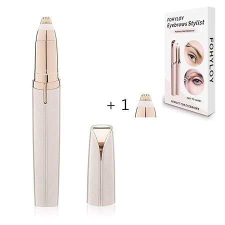 FOHYLOY Augenbrauen Rasier,Schmerzloses Augenbrauenrasierer Trimmer haarentferner, Eyebrow Epilierer Haarentfernung,Mit 1 Ers
