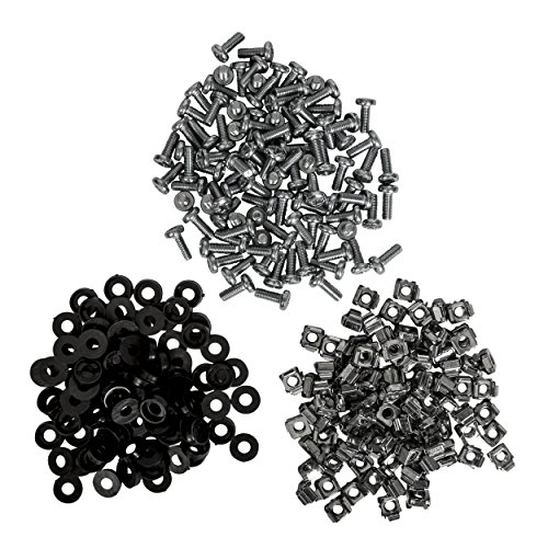 100 Pack - Rack Mount M6 Cage Nuts Mounting Screws Square Hole Server Rack Kit