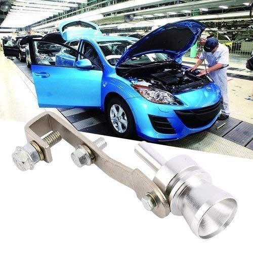 1pc Universal Car Silver Turbo BOV Sound Whistle Simulator Pipe Exhaust Muffler New (Silver) - Thumbnail 5