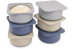 babadoh Pizza Making Accessories | Pizza Dough Proofing Containers with Lids | The Perfect Pizza | Set of 6 | Multi Blue (2 Dough, 2 Smoke, 2 Steel) | Original Size (make 12" Pizzas)