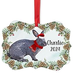 Silver Rabbit Christmas Ornament 2024