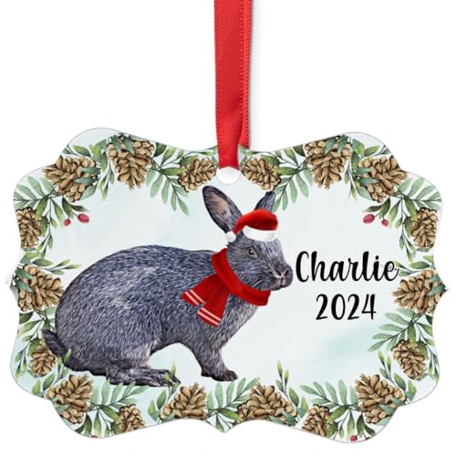 Silver Rabbit Christmas Ornament 2024