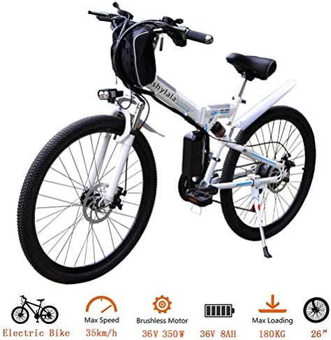 CLIENSY 26" Electric Mountain Bike, Shimano 21 Speed Folding Electric Bike with Removable 36V Large Capacity Lithium Battery and 350W Powerful Motor (US Stock)