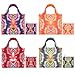 LOQI Opulent Collection Pouch Reusable Bags (Set of 4), Multicolor