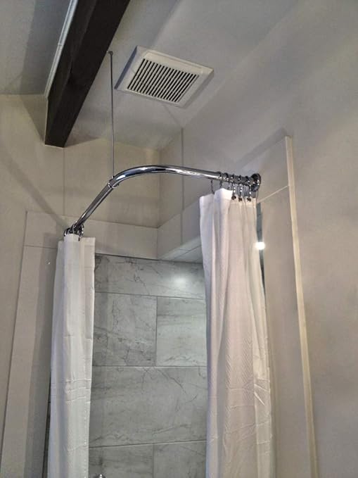 Amazon Com Polished Nickel Corner Shower Curtain Rod 36 X 72