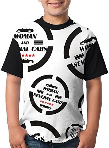 Love-ONE-Woman-and-Several-Cars Boy Girls 3D Printing Casual Round Neck T Shirts Funny Short-Sleeve T-Shirts