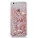 iPhone 5C Case,iPhone 5C Cover,iPhone 5C Bling Case,PHEZEN 3D Creative Design Shiny Quicksand Moving Bling Glitter Sparkle Love Heart Flowing Clear Hard Case for iPhone 5C - Pink Diamonds