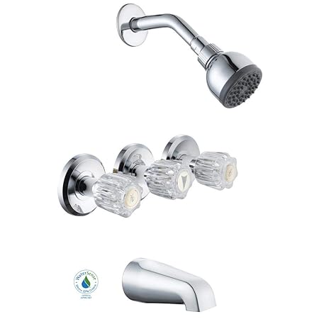 Glacier Bay 3 Handle Tub And Shower Faucet Set In Chrome 769032 By