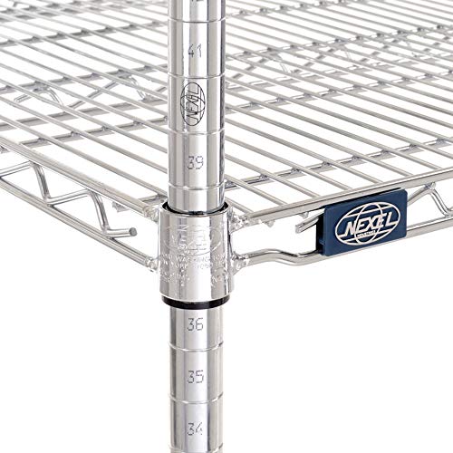 Nexel Adjustable Wire Shelving Unit, 4 Tier, Commercial Dry Storage