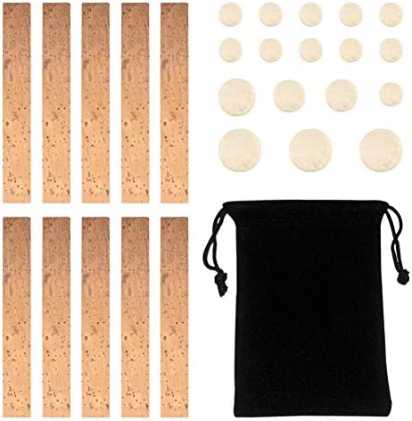 Petift 27 Pieces Clarinet Instrument Accessories Replacement Kits with 10 Pieces Clarinet Neck Joint Cork and 17 Pieces Clarinet Pads Bb Clarinet Woodwind Instrument Pads