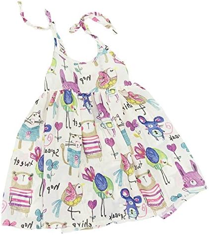LuckyRabbit Little Girls Sleeveless Dress Cute Cartoon Sundress 4T
