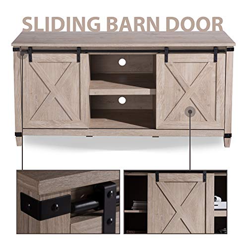 image for Sekey Home Sliding Barn Door TV Stand | Entertainment Center | TV Cons