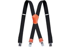 CEDRAINY Suspenders for Men X Back Adjustable Heavy Duty Clip With 1.6 Inchs Wide Elastic Braces Snaps