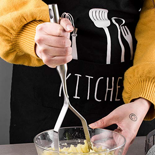 Transser- Potato Masher, Stainless Steel Potato Ricer, Food Preparation Utensil Mash Potatoes, Fruits and Vegetables, Stainless Steel,Non-Stick, Large Press Plate, Easy to Use
