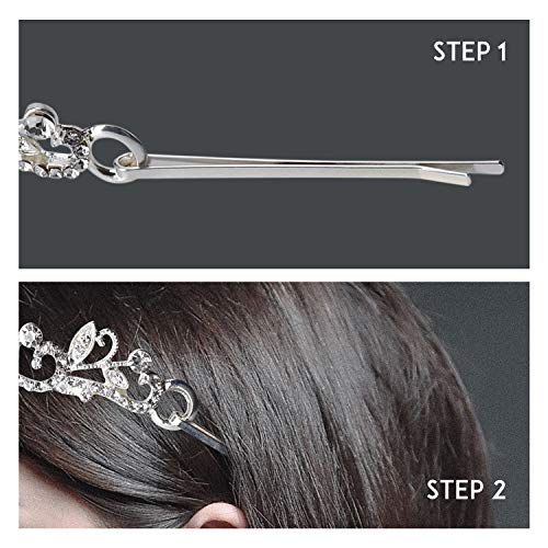 Nipoo Wedding Tiara - Rhinestone Crystal Princess Tiara for Women and Girls at Wedding, Birthday Party, Prom - Sliver