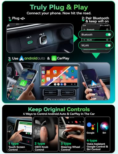 Mavlou Wireless Carplay & Android Auto Adapter, Metal Design Mini & Stable 2-in-1 Dongle, Convert Vehicle's Wired CarPlay/AA to Wireless, for iOS 10+/Android 11+ & Cars from 2016 (Gray)