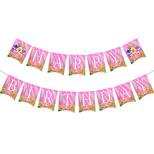 image for Topivot Baby Cute Shark Party Supplies,Little Shark Tableware Party De