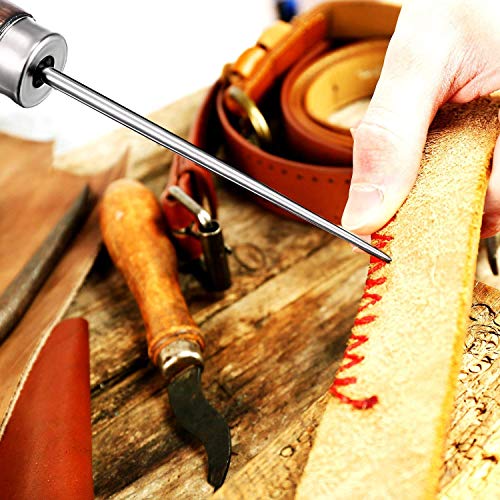 8pcs Gourd Shape Wooden Handle Scratch Awl Tool Pin Punching for Leather Pouch Hole DIY Handmade(Gourd Awl)