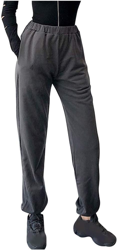 TRENDINAO Womens Ankle Joggers Sweatpants,Girl's Casual Lightweight Drawstring Trousers Tapered Athletic Sport Cargo Pants