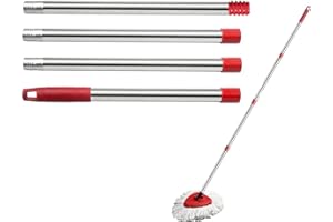 Spin Mop Handle,Threaded Fitting 4-Section mop Replacement Stick Compatible with vileda.mop Stick for Floor Cleaning,30" to 5
