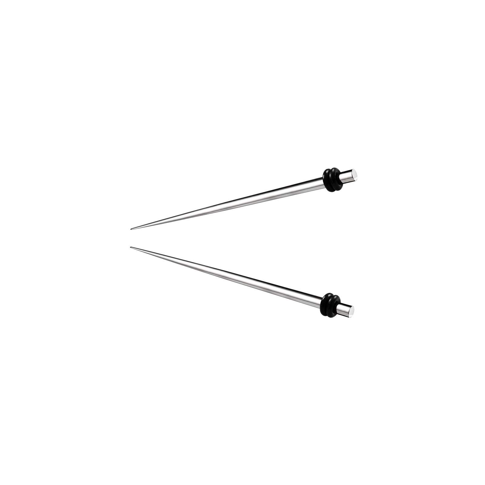 KJM FASHION Stainless Steel Ear Piercings Set of 2 Black - Choice of Sizes, Stainless Steel, N/A, Stainless Steel