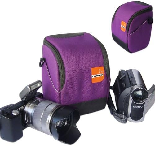 First2savvv high quality anti-shock purple Nylon camcorder case bag for SONY DCR-SX45E