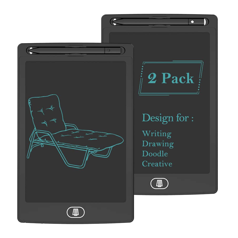 Photo 1 of [2 Pack] TIQUS LCD Writing Tablet Pad 8.5 Inch Ewriter Electronic Board and MeMO Notes for and Adults at Home and Office Middle Stylus (Black)