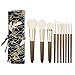 Runbox Professional Makeup Brush Set,10 PCS Wood Handle Premium Synthetic Kabuki Foundation Blending Concealer Ace Eye Shadow Eyeliner Foundation Blush Lip Powder Brushes Kit (include brushes / bag)