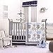 Little Peanut Navy Blue and Grey Elephants 4 Piece Baby Crib Bedding Set