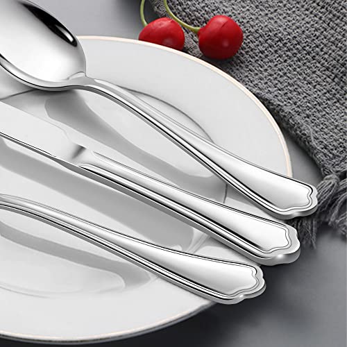 LIANYU 20Piece Silverware Cutlery Set for 4, Stainless Steel Flatware Eating Utensils Set with