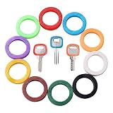 GoorDik 30x Key Caps Tags House Key Covers, Color Key Coded Key ID Rings, Upgraded Material & Modern Design, Strong Toughness in 10 Perfect Coding System to Tag Your Keys