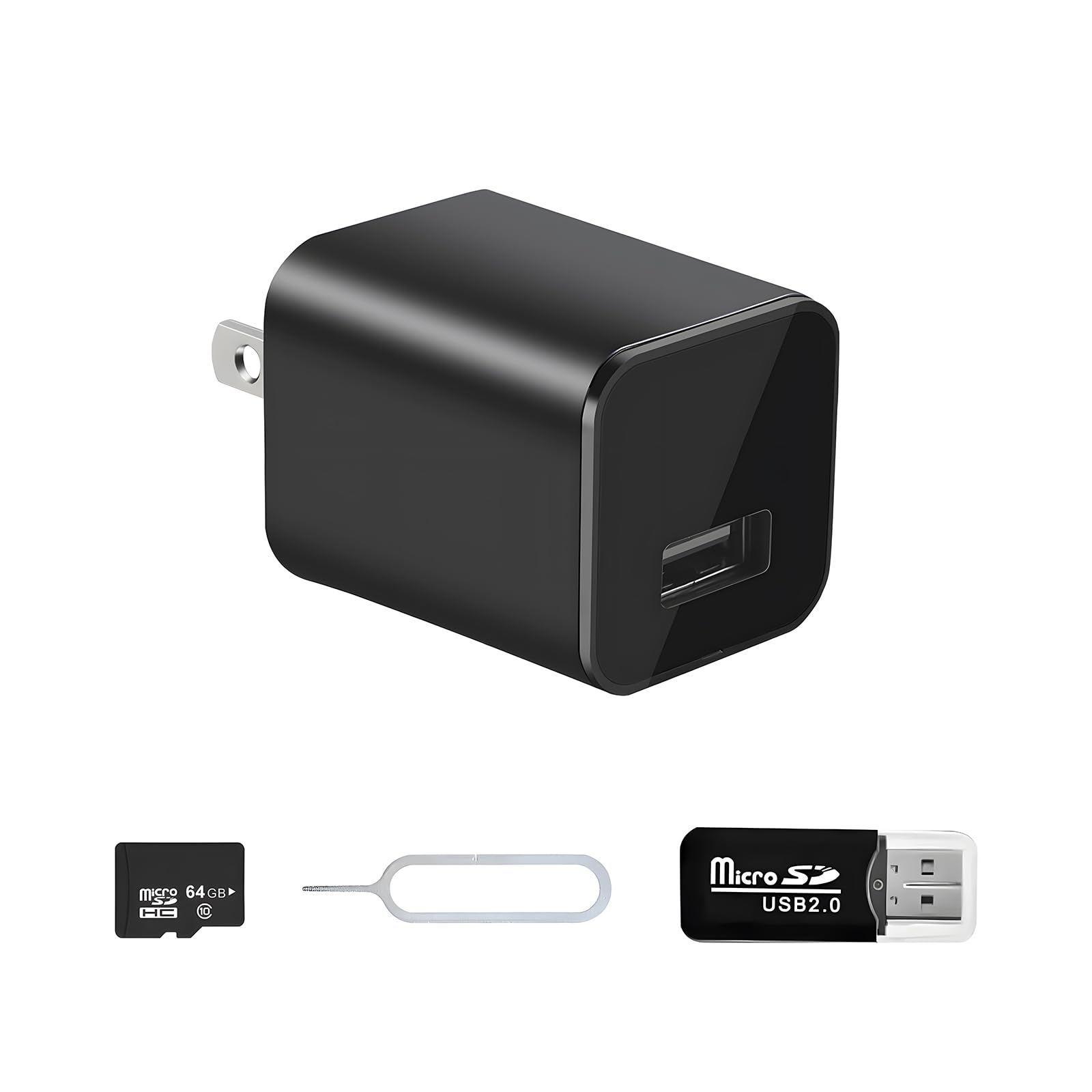 Photo 1 of **MISSING SD CARD** NJINALW Charger Camera - Video-Only 1080P Small Camera with Motion Detection - Nanny Cam for Home Indoor Security - 64GB Micro SD Card Included - No WiFi