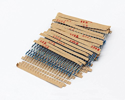30 Values 1% Resistor Kit Assortment, 1/4W Metal Film Resistors 100 220 1K 2.2K 4.7K 10K Ohm, PoiLee 600pcs Electronics 10 Ohm-1M Ohm - Thumbnail 5