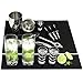 Bar Mat Set by Naava - Two Pro Quality Bartender Service Mats - 1 Bar Spill Mat 12”x 18” for Mixing Plus 1 Service Mat 4”x 18” for Finished Drinks - Cool Gift for Home Bartenders