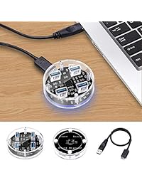 Hub USB transparente Eyold de 4 puertos USB 3.0 para expansión USB   Mini Hub portátil para MacBook, Chromebook, ordenadores portátiles, iPhone, smartphones