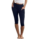 Fair Indigo Women's 100% Organic Pima Cotton Capri Leggings